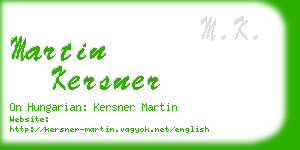 martin kersner business card